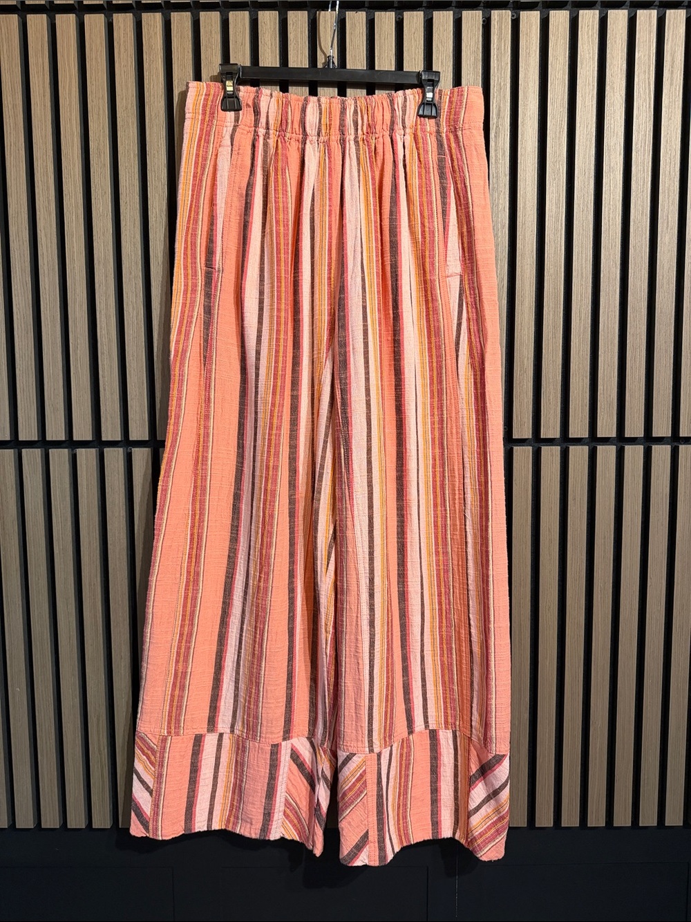 Free People Coral Stripe Pants